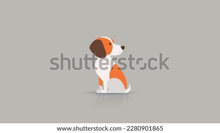 Modern 2D vector illustration of a dog in minimalist style, perfect for pet-related businesses looking for a sleek and sophisticated logo design