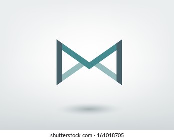 Modern 3 D infinite stylized icon. Rectangle shape. Vector sign.