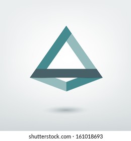 Modern 3 D Stylized Icon. Triangle Shape. Vector Sign.