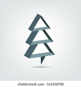 Modern 3 D stylized icon. Tree shape. Vector sign.