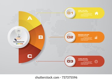 Modern 3 options presentation business infographics template. EPS 10.