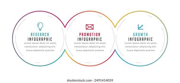 Moderne 3 Stufen Infografik Option Element Banner Design Vektorgrafik