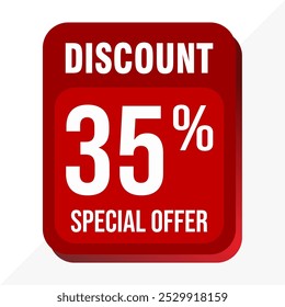 Modern 35% Off Promo Banner Template – Vector Illustration