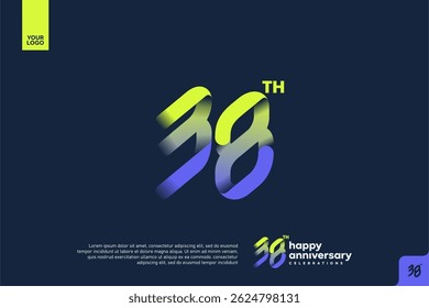 Modern 38th Anniversary Celebration with Gradient Number and Minimalist Design for Corporate or Startup Branding