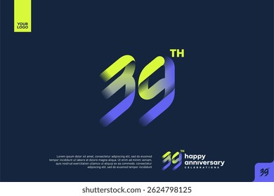 Modern 39th Anniversary Celebration with Gradient Number and Minimalist Design for Corporate or Startup Branding