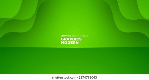 Modern 3d abstract background products display dark green scene with wave geometric platform. Background vector 3d rendering with podium. Stand to show your products. Eps10 vector