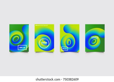 Modern 3D abstract covers set. Abstract shapes composition. Futuristic minimal design.