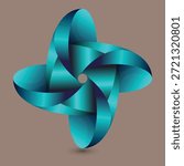 Modern 3D Abstract Pinwheel Logo Design