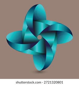 Modern 3D Abstract Pinwheel Logo Design
