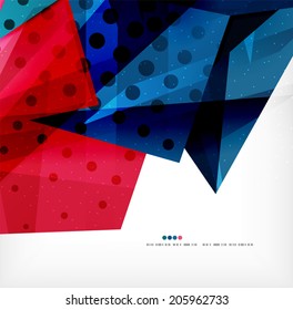 Modern 3d abstract shapes on white layout. Abstract background