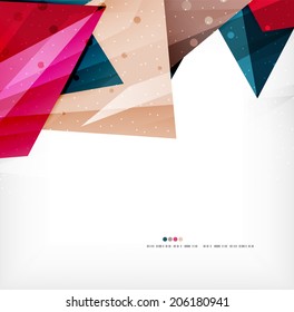 Modern 3d abstract shapes on white layout. Abstract background