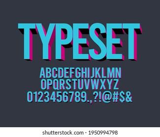 Modern 3D alphabet, cool typeface