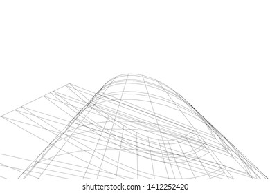 modern 3d architecture, vector background