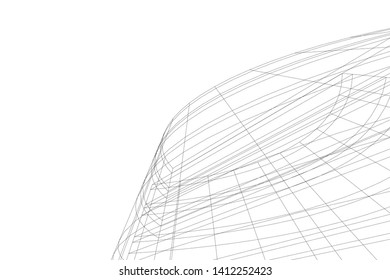 modern 3d architecture, vector background
