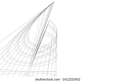 modern 3d architecture, vector background