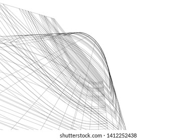 modern 3d architecture, vector background