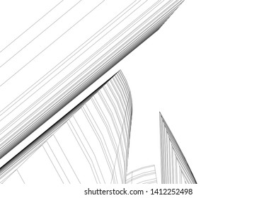 modern 3d architecture, vector background