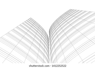 modern 3d architecture, vector background