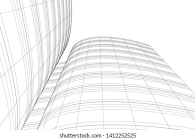 modern 3d architecture, vector background
