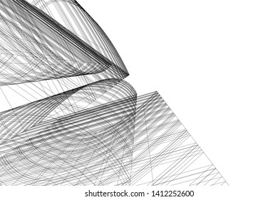 modern 3d architecture, vector background