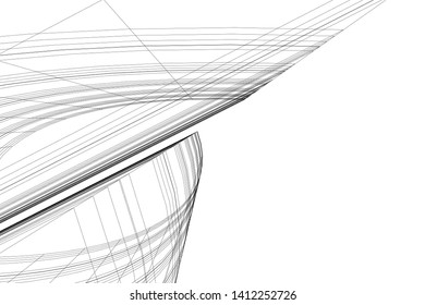 modern 3d architecture, vector background