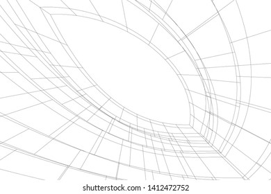 modern 3d architecture, vector background