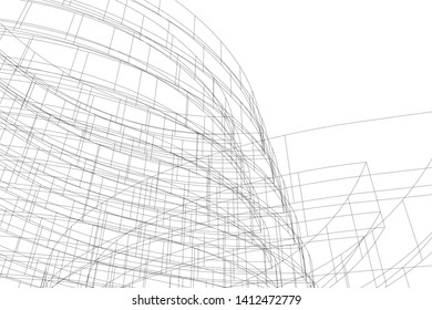 modern 3d architecture, vector background