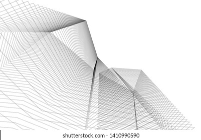 Modern 3d architecture, vector illustration