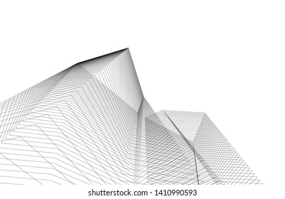 Modern 3d architecture, vector illustration
