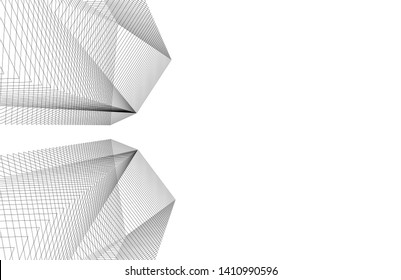 Modern 3d architecture, vector illustration