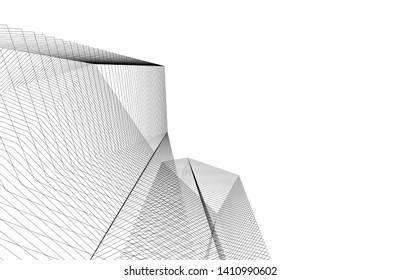 Modern 3d architecture, vector illustration