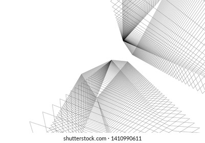 Modern 3d architecture, vector illustration
