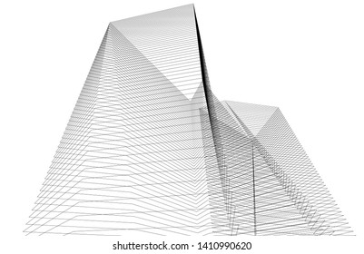 Modern 3d architecture, vector illustration