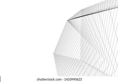 Modern 3d architecture, vector illustration