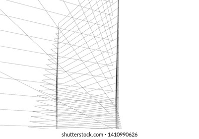 Modern 3d architecture, vector illustration