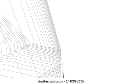 Modern 3d architecture, vector illustration