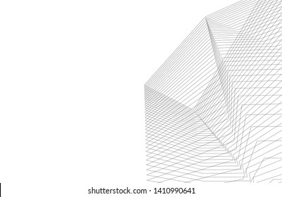 Modern 3d architecture, vector illustration