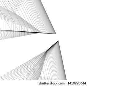 Modern 3d architecture, vector illustration