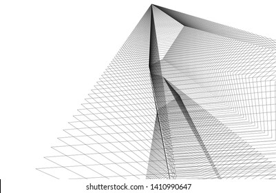 Modern 3d architecture, vector illustration