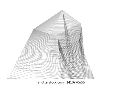 Modern 3d architecture, vector illustration