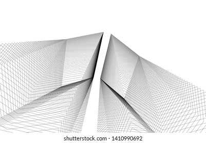 Modern 3d architecture, vector illustration