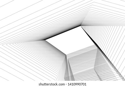 Modern 3d architecture, vector illustration
