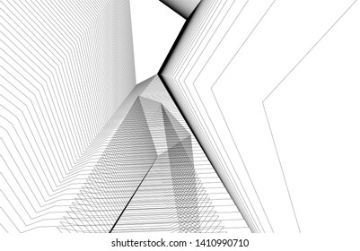Modern 3d architecture, vector illustration