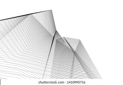 Modern 3d architecture, vector illustration