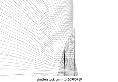 Modern 3d architecture, vector illustration