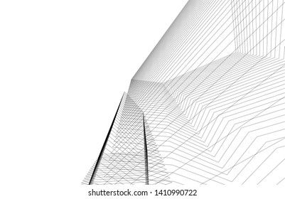 Modern 3d architecture, vector illustration