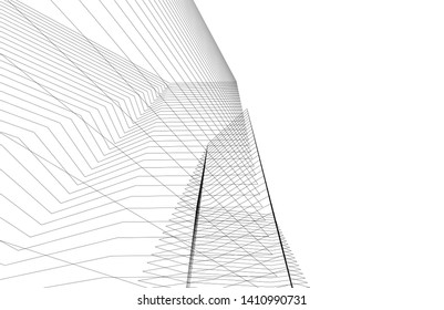 Modern 3d architecture, vector illustration