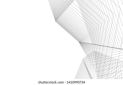 Modern 3d architecture, vector illustration