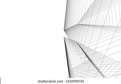 Modern 3d architecture, vector illustration