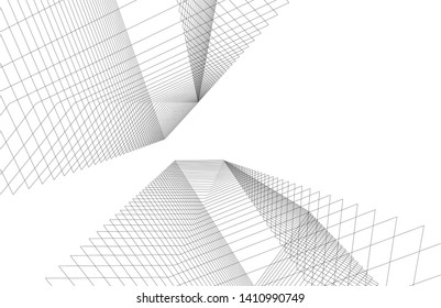 Modern 3d architecture, vector illustration